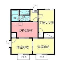 ハイツ北村Bの物件間取画像